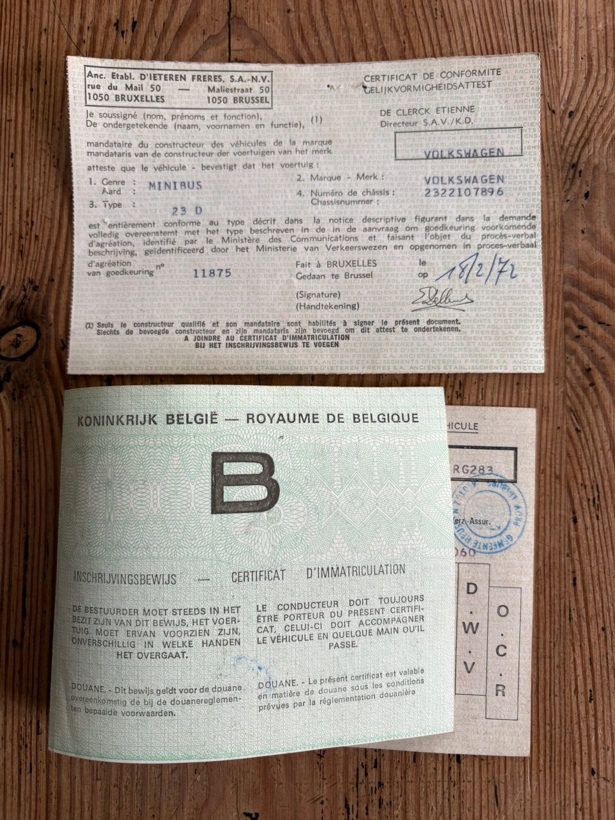 VW bus papieren 1972, Auto's, Volkswagen, Particulier, Te koop