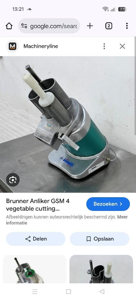 groentensnijder Anliker-Brunner, Zakelijke goederen, Horeca | Keukenapparatuur, Ophalen, Gebruikt