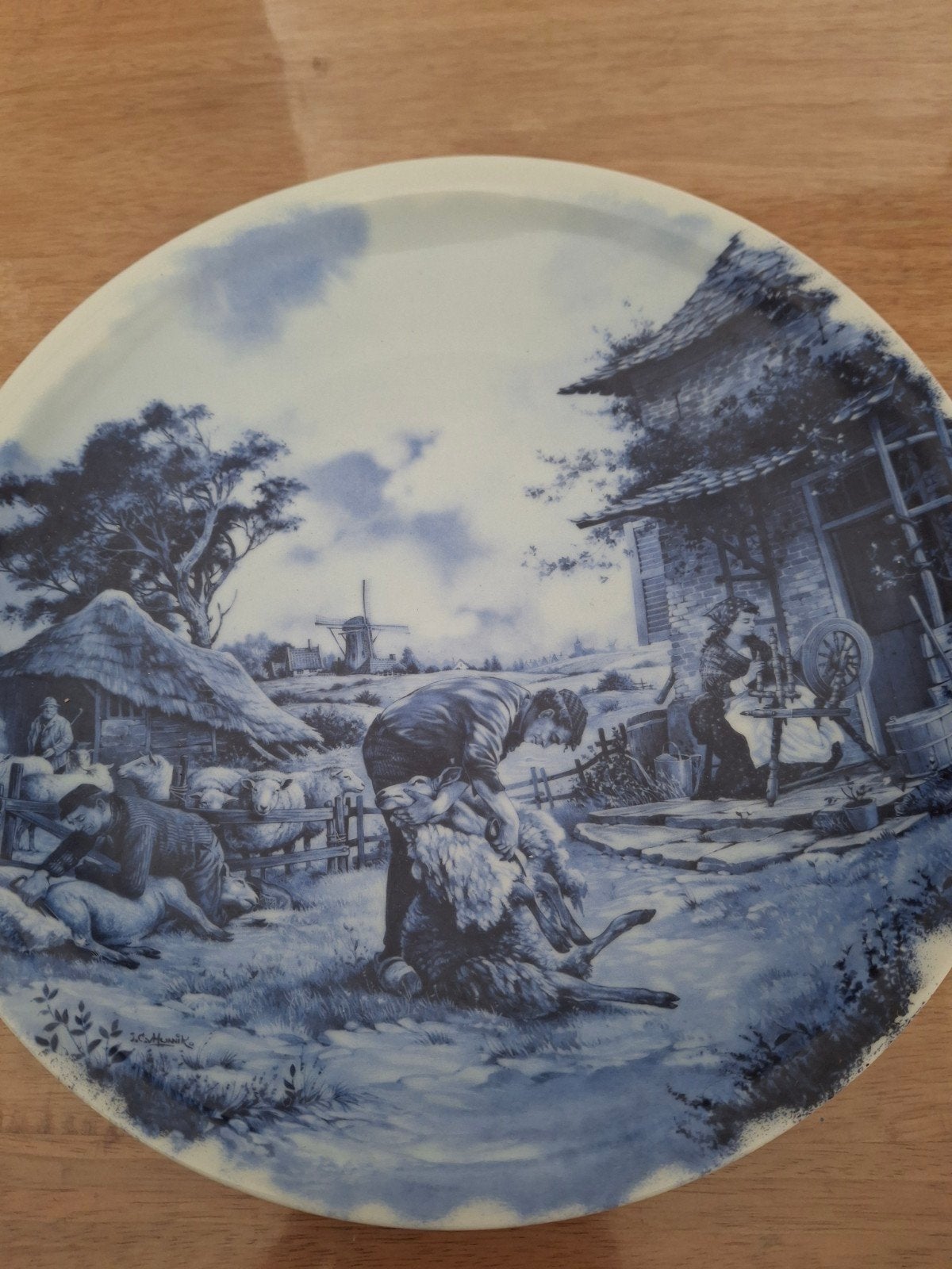 Blauw bord met print, Ophalen