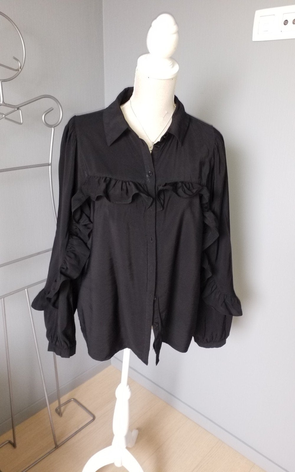 zwarte bloes, Kleding | Dames, Ophalen of Verzenden, Zo goed als nieuw, Maat 42/44 (L), Zwart