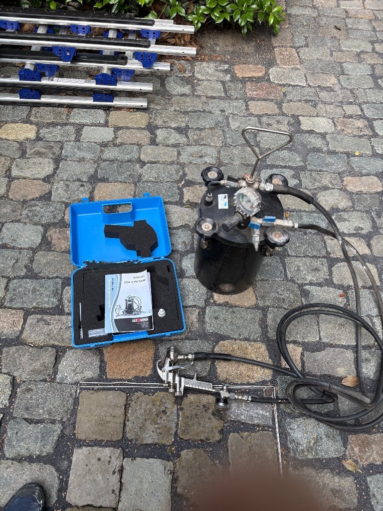 Epdm drukvat spuitpistool, Ophalen, Gebruikt