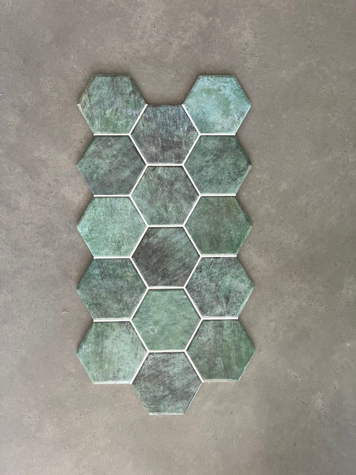 Keramische wandtegel hexagreen impermo, Doe-het-zelf en Bouw, Tegels, Ophalen, Zo goed als nieuw