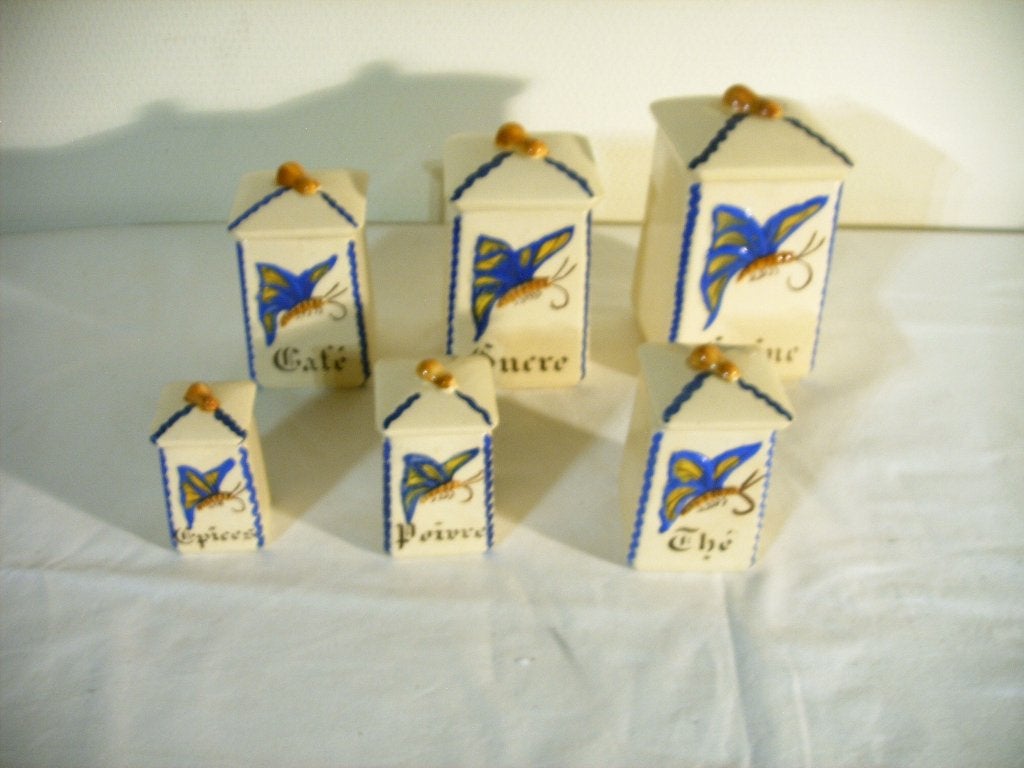 Franse Art Deco voorraadpottenset, Antiek en Kunst, Ophalen of Verzenden