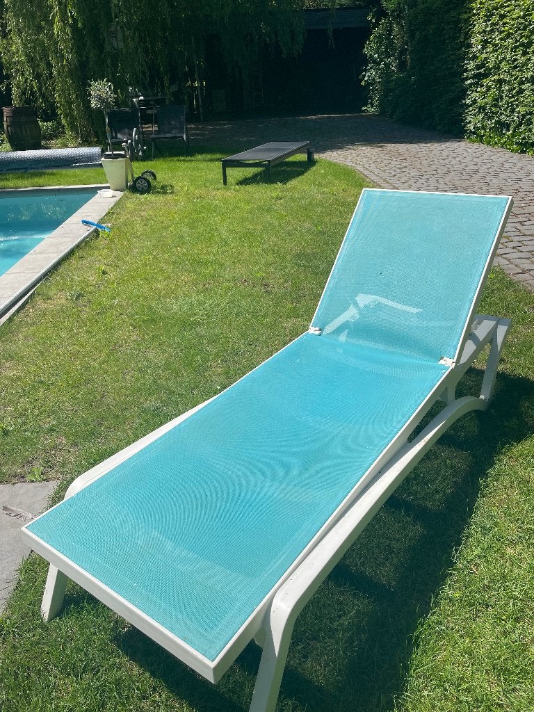 zonnebedden, Jardin & Terrasse, Chaises longues, Enlèvement, Utilisé, Synthétique, Réglable