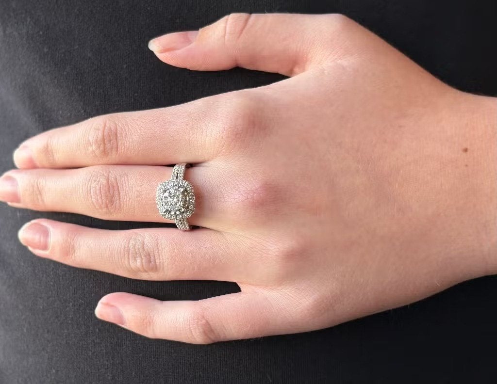 Briljant moissaniet gouden luxe ring dame nieuwstaat diamant, Ophalen of Verzenden, Zo goed als nieuw, Dame of Heer, Met edelsteen