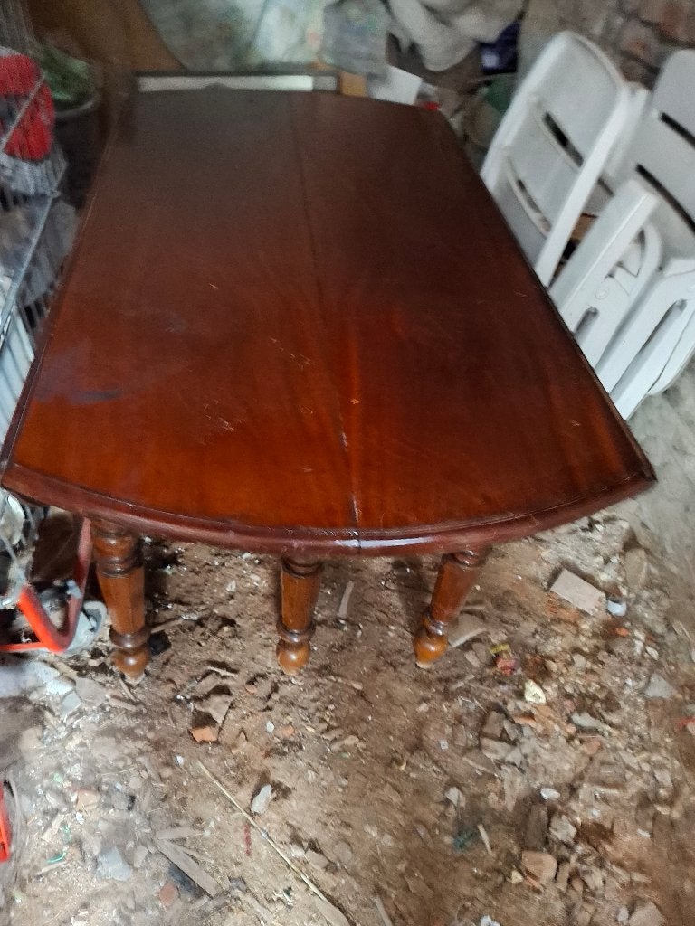 tafel in kerselaar met 2 uitklapbare zijkanten, Huis en Inrichting, Ophalen, Gebruikt, Vijf personen of meer, Kersenhout