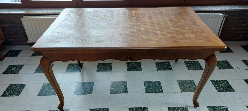 Mooie houten uitrekbare tafel, Huis en Inrichting, Ophalen, Gebruikt, Eikenhout, 200 cm of meer