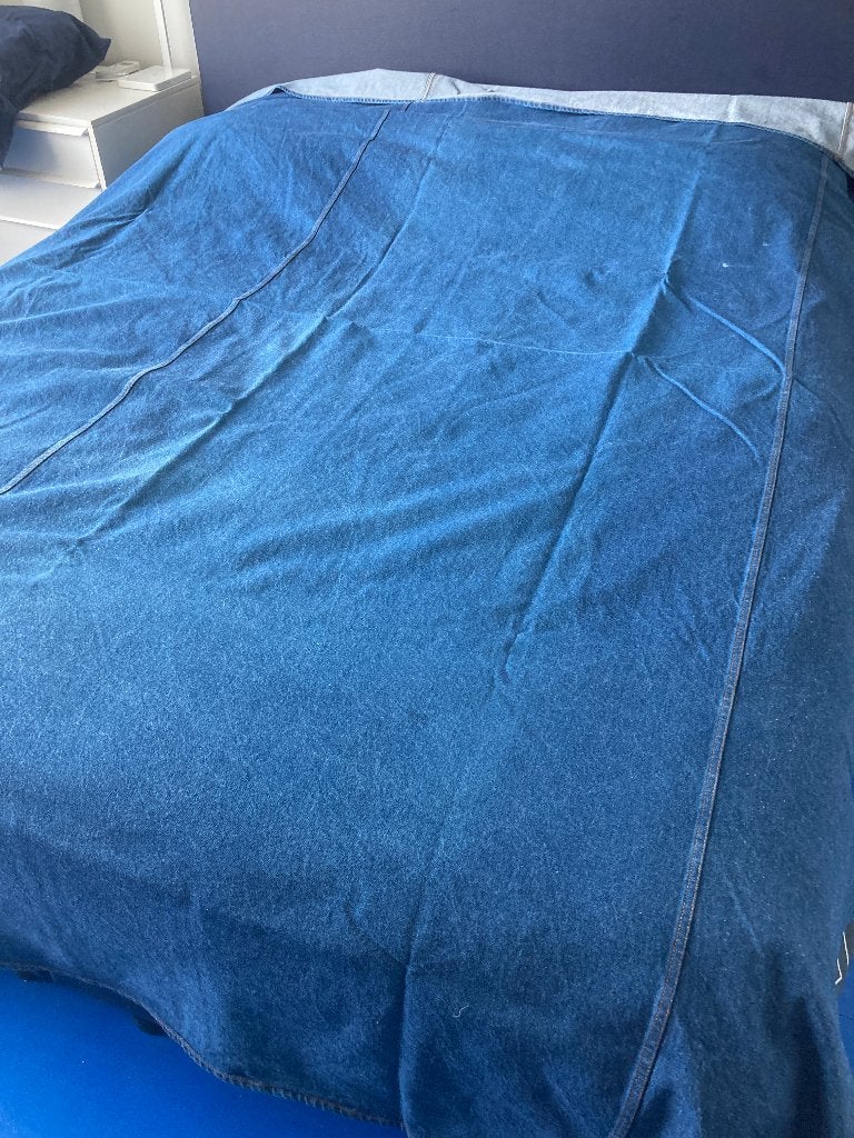 2 persoons bedsprei in Jeans of plaid voor Sofa, Gebruikt, Blauw, Overige typen, Tweepersoons