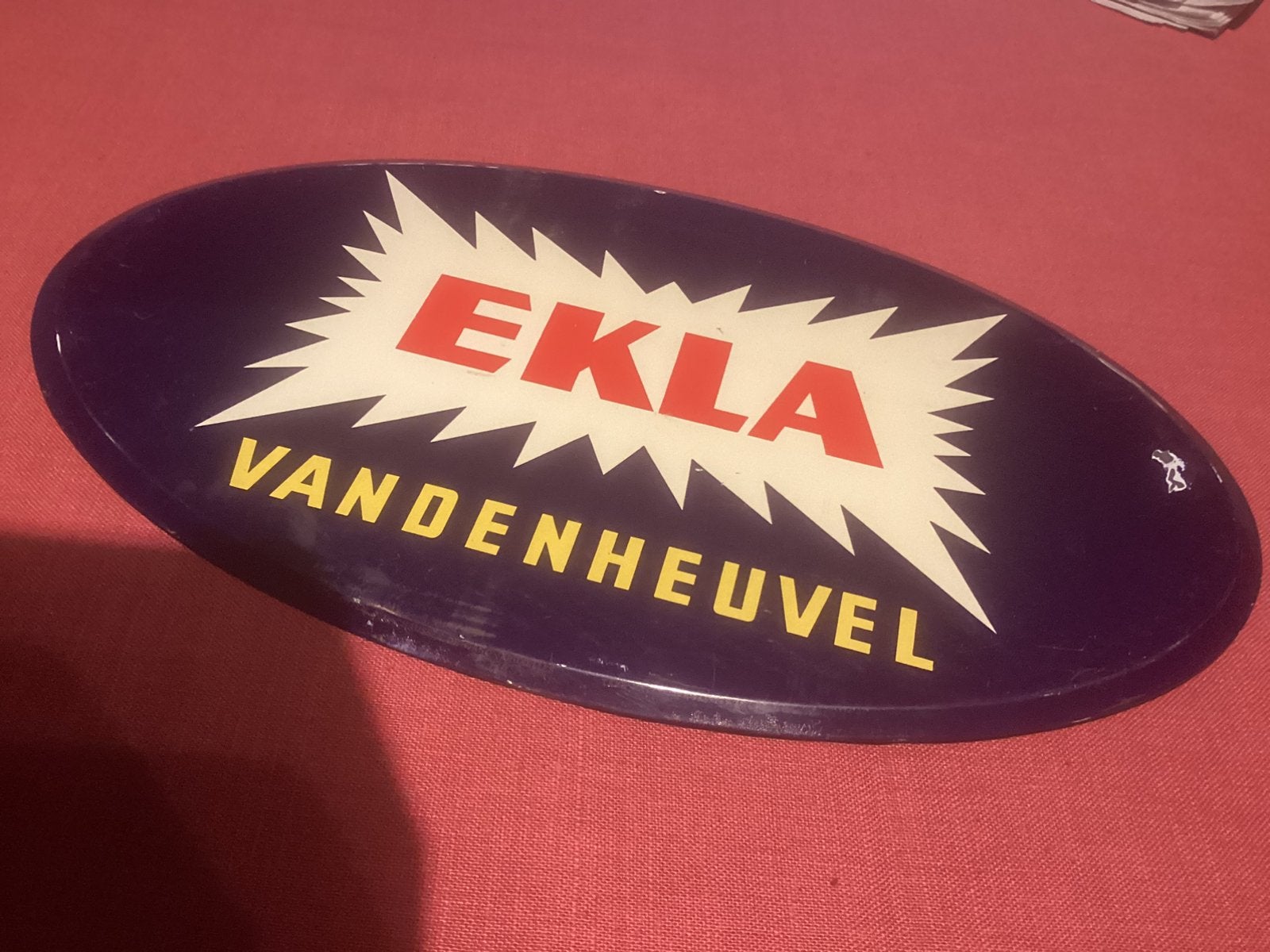 Bier reklame EKLA ,va n den heuvel .1959 ., Collections, Enlèvement, Utilisé, Panneau, Plaque ou Plaquette publicitaire