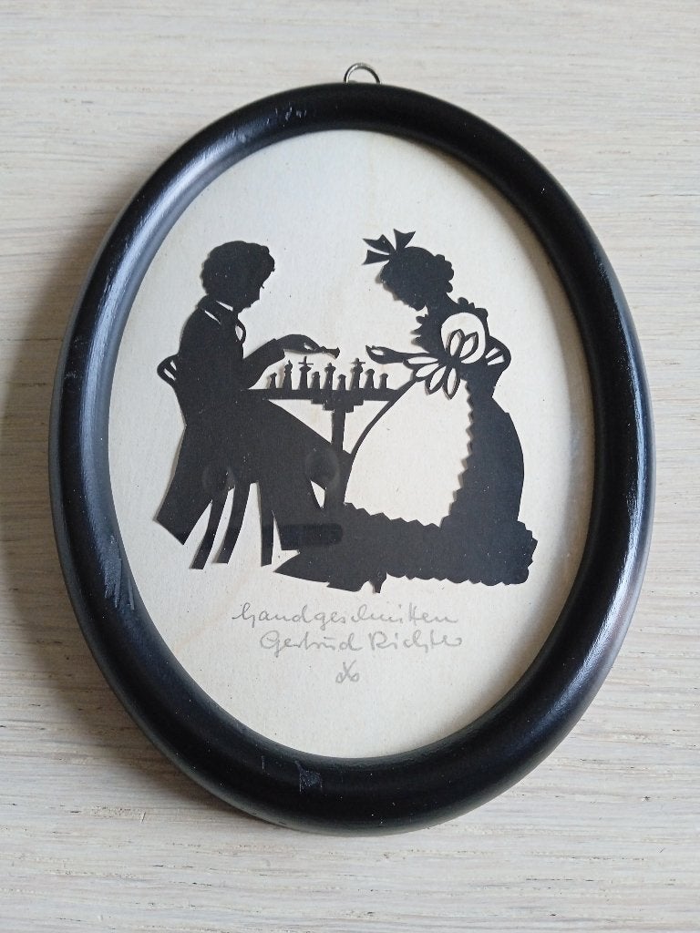 vintage ovale houten kader met bolglas, Ophalen of Verzenden, Zo goed als nieuw, Hout, Met glas
