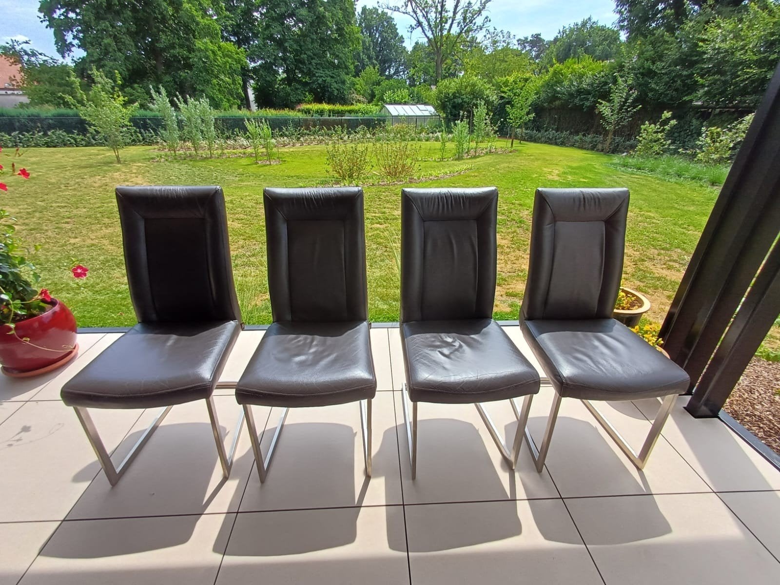 Lederen stoelen 4 stuks, Huis en Inrichting, Stoelen, Ophalen