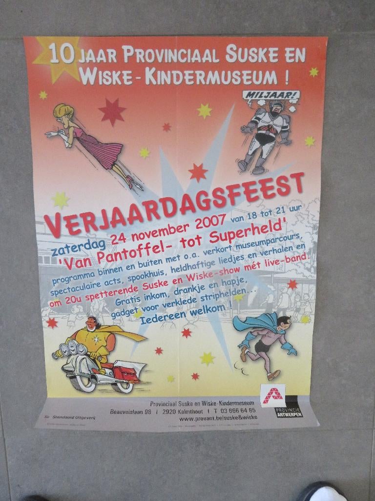 poster 10 jaar Suske en Wiske kindermuseum Kalmthout 2007, Ophalen of Verzenden, Suske en Wiske, Zo goed als nieuw, Plaatje, Poster of Sticker