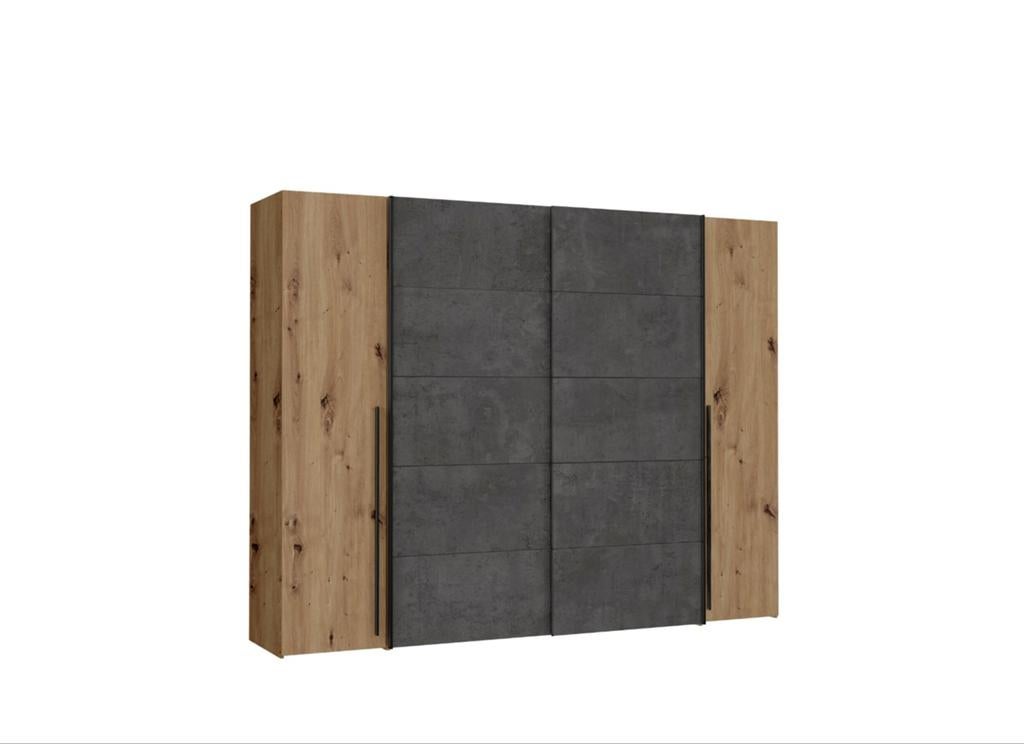 Kleerkast Narago 270cm - decor - artisanale eik & beton, Enlèvement