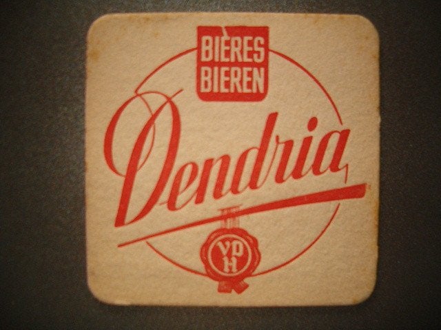 Tapis à bière Dendria Onkerzele 1:95 x 95 mm : petits coins, Enlèvement ou Envoi, Utilisé, Sous-bock