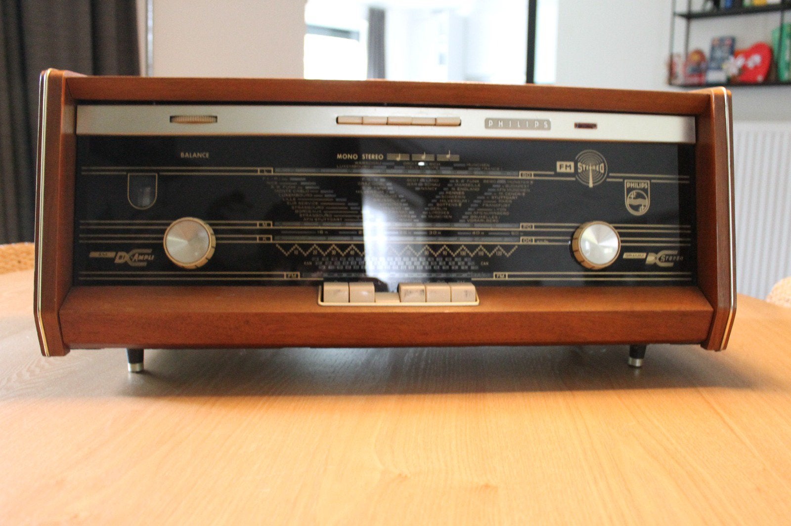 Vintage authentieke Philips bi ampli radio, Ophalen, Gebruikt, Radio