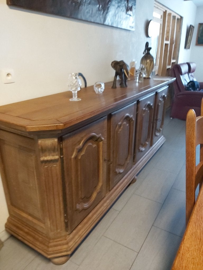 Salle a manger, chêne massif,Buffet+table+6chases,état neuf, Maison & Meubles, Enlèvement, Comme neuf, 6 à 8 chaises
