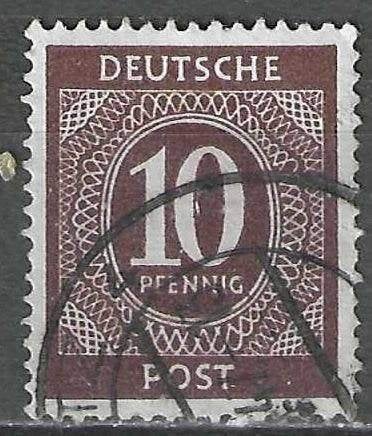 Duitsland A.A.S. 1946 - Yvert 8 - Cijfer in Ovaal (ST), Verzenden, Gestempeld