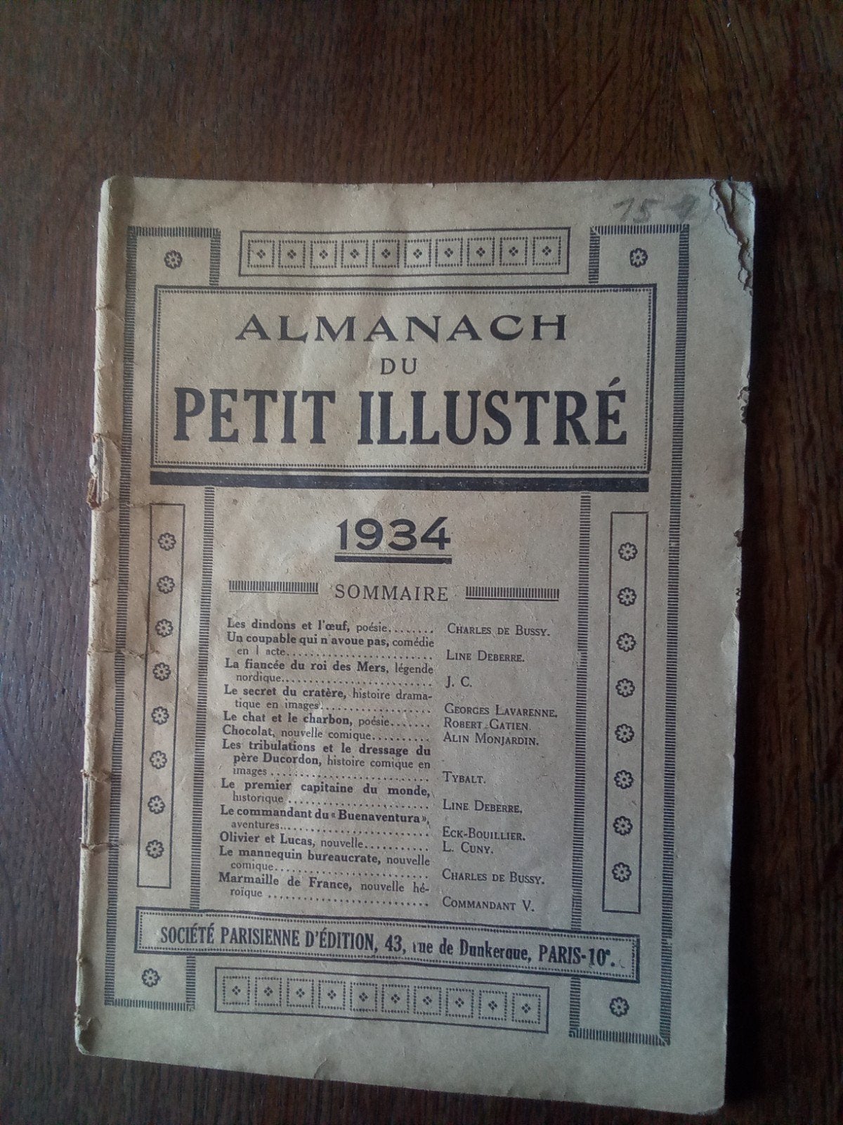 Livre ancien Almanach du petit illustré 1934, Enlèvement ou Envoi
