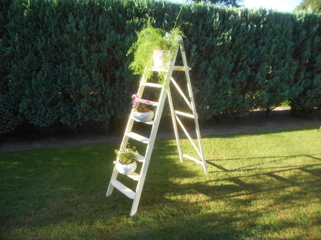 Echelle en bois de décoration - ancienne (support fleurs) FF, Enlèvement, Bois