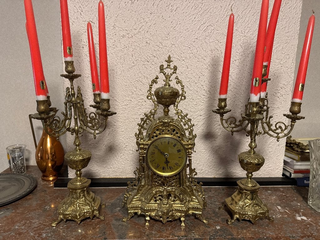 Klok met kandelaars, Antiek en Kunst, Ophalen