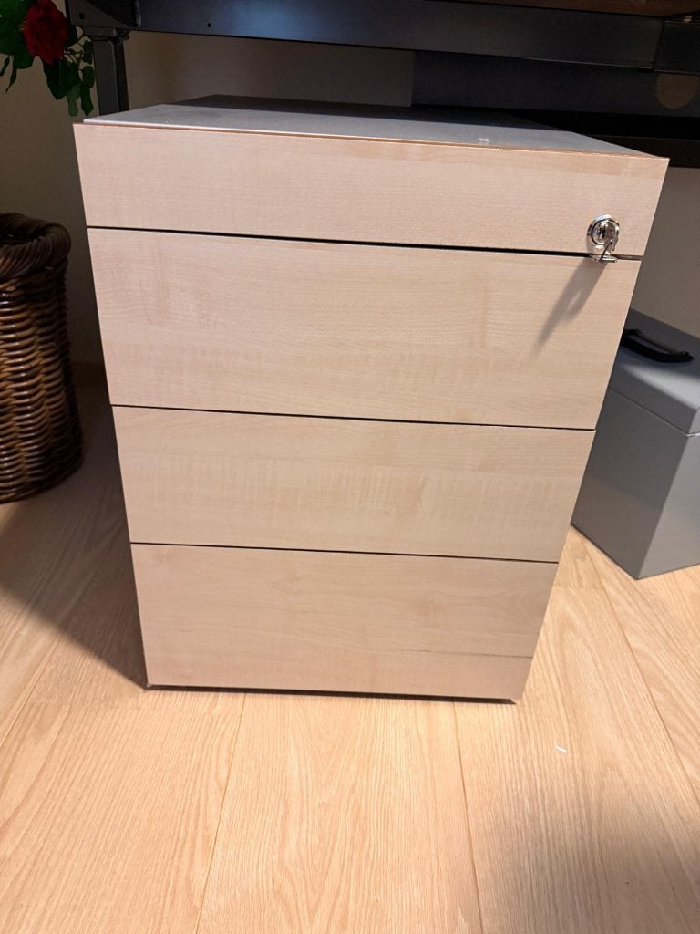 Bloc à tiroirs sur roulettes, Maison & Meubles, Comme neuf, Enlèvement, Bois, Beige