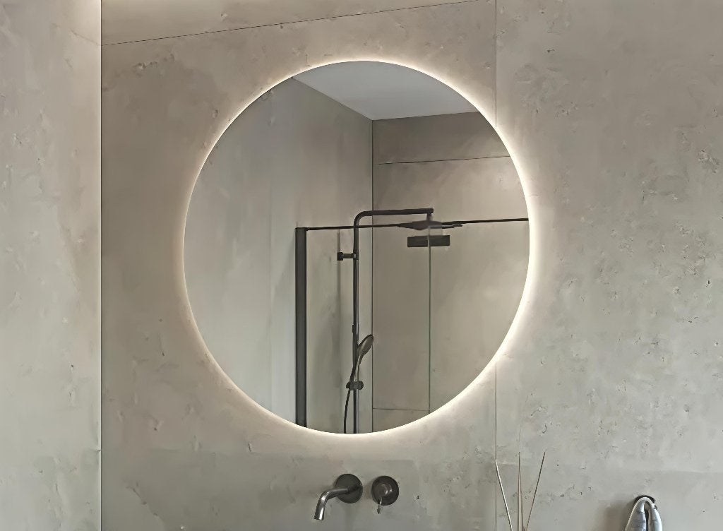 Badkamerspiegel met led-verlichting, Enlèvement, Comme neuf, Rond, 75 à 100 cm