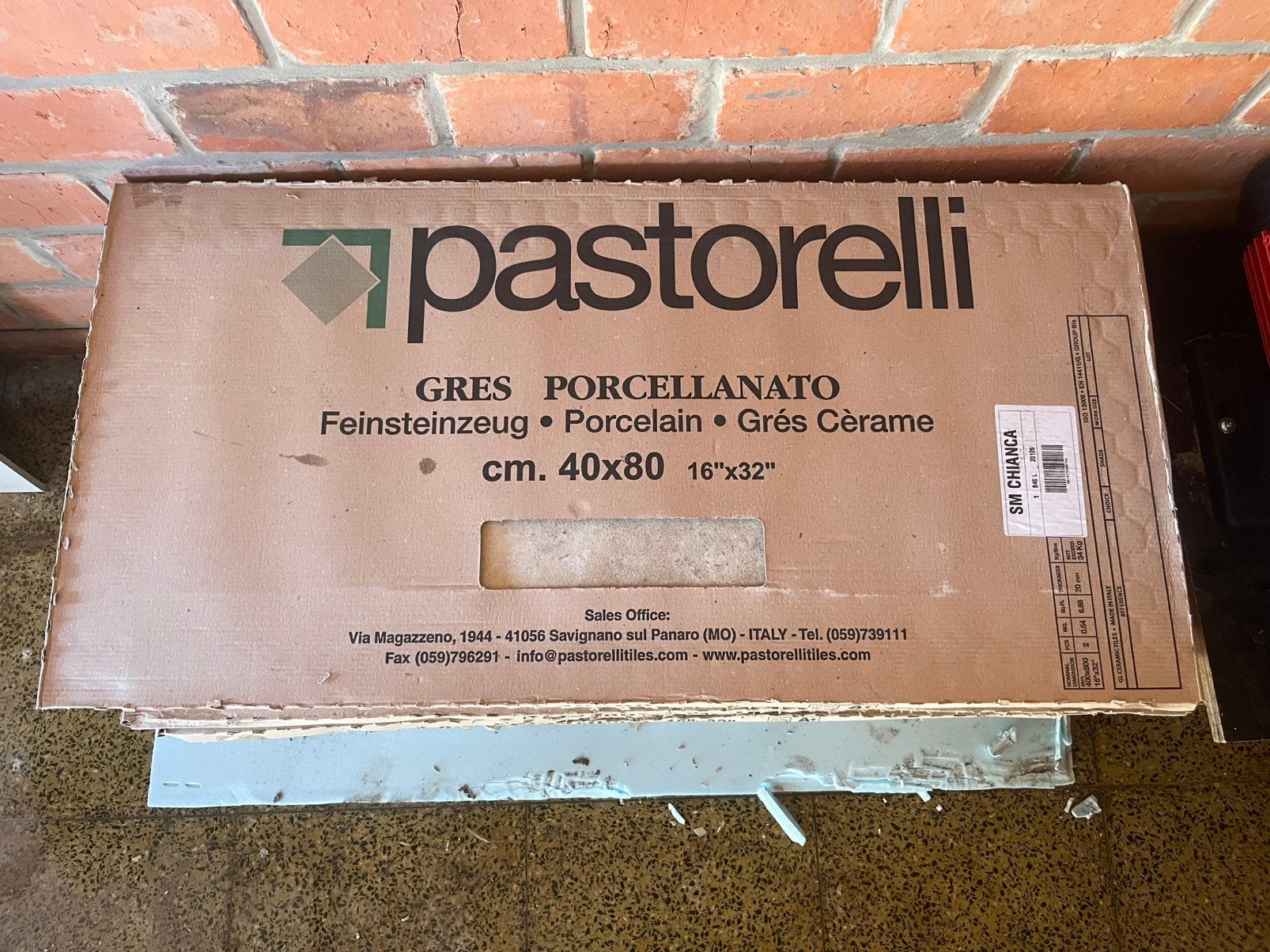 Pastorelli CHIANCA 40x80x2 - 5,12m2, Bricolage & Construction, 60 cm ou plus, Carrelage de sol, Céramique, Enlèvement