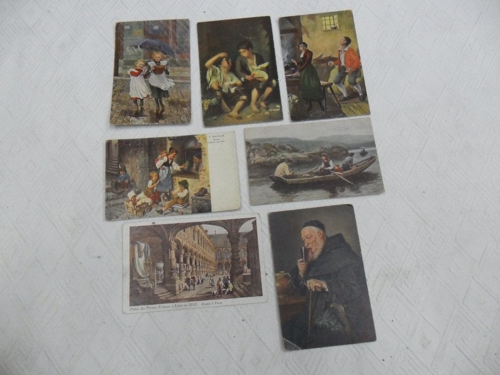 7 cpa fantaisies postes militaires Belgique de 1921 22 23 24, Enlèvement ou Envoi, 1920 à 1940, Affranchie, Autres thèmes