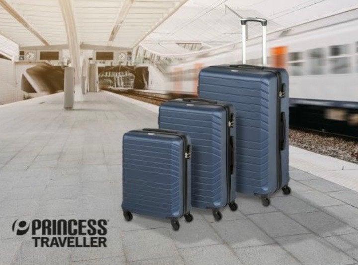 Set van 3 hardcase trolleys - Princess Traveller Stripe, Ophalen, Nieuw, Hard kunststof, Slot