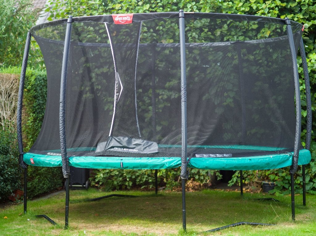 BERG Champion 430+ Safety Net Deluxe + nouveau tapis de saut, Enlèvement, Utilisé