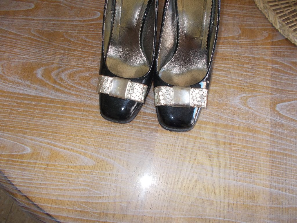 Paire de chaussures noires vernies à hauts talons., Kleding | Dames, Schoenen, Ophalen, Zwart, Schoenen met hoge hakken, Gedragen