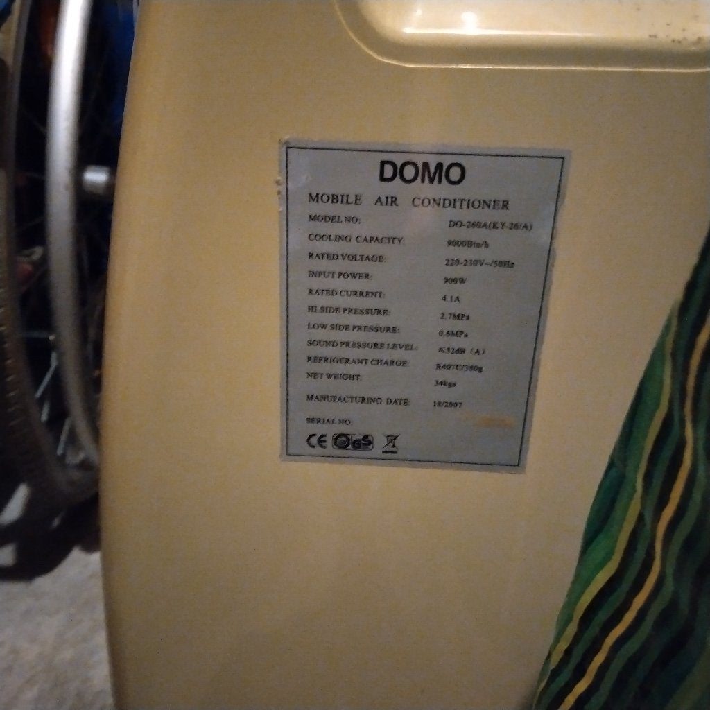 climatiseur, Electroménager, Climatiseurs, Enlèvement, Utilisé, Climatiseur mobile, Moins de 60 m³