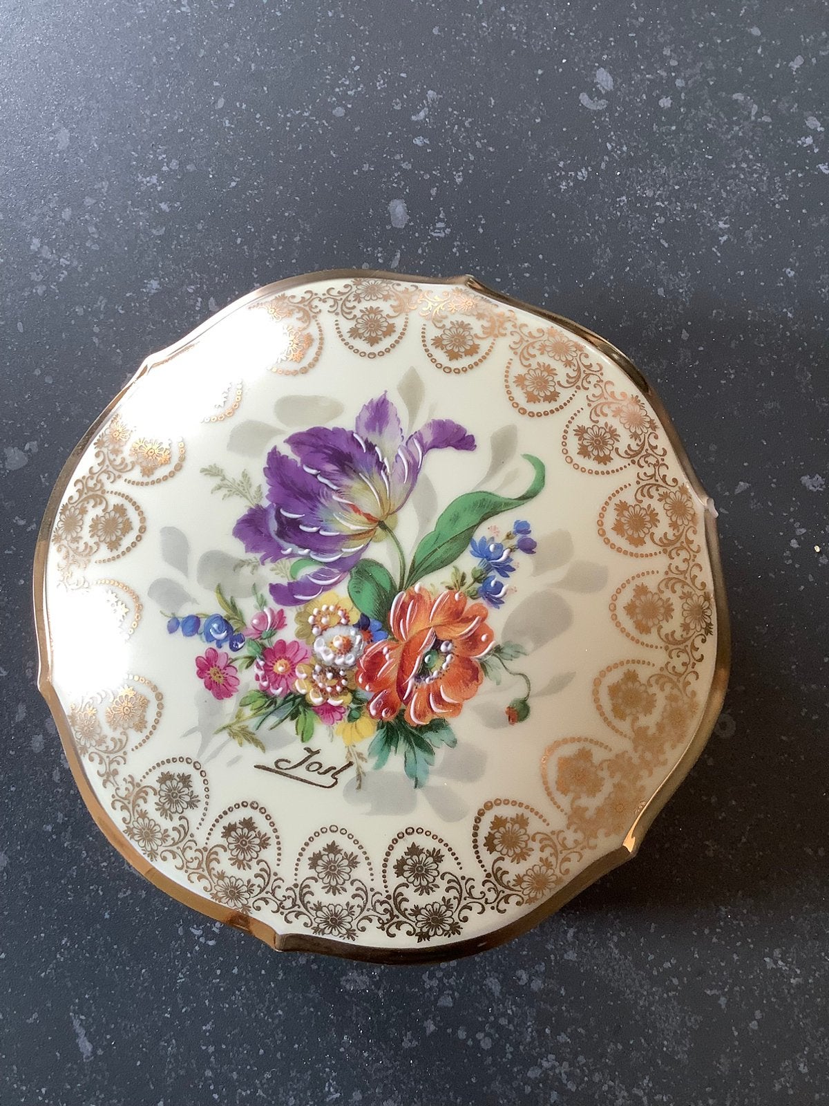 Porseleine de limoges france, potje met deksel., Antiek en Kunst, Ophalen of Verzenden