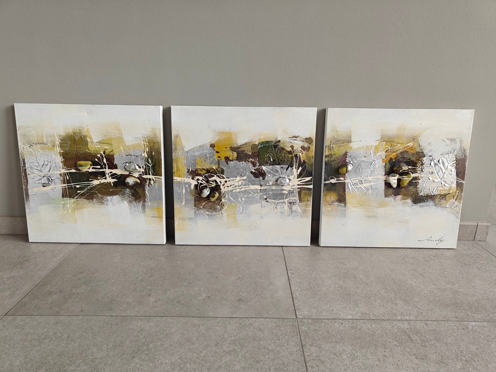heel mooi drieluik Andy, Ophalen, Schilderij, Zo goed als nieuw, 50 cm