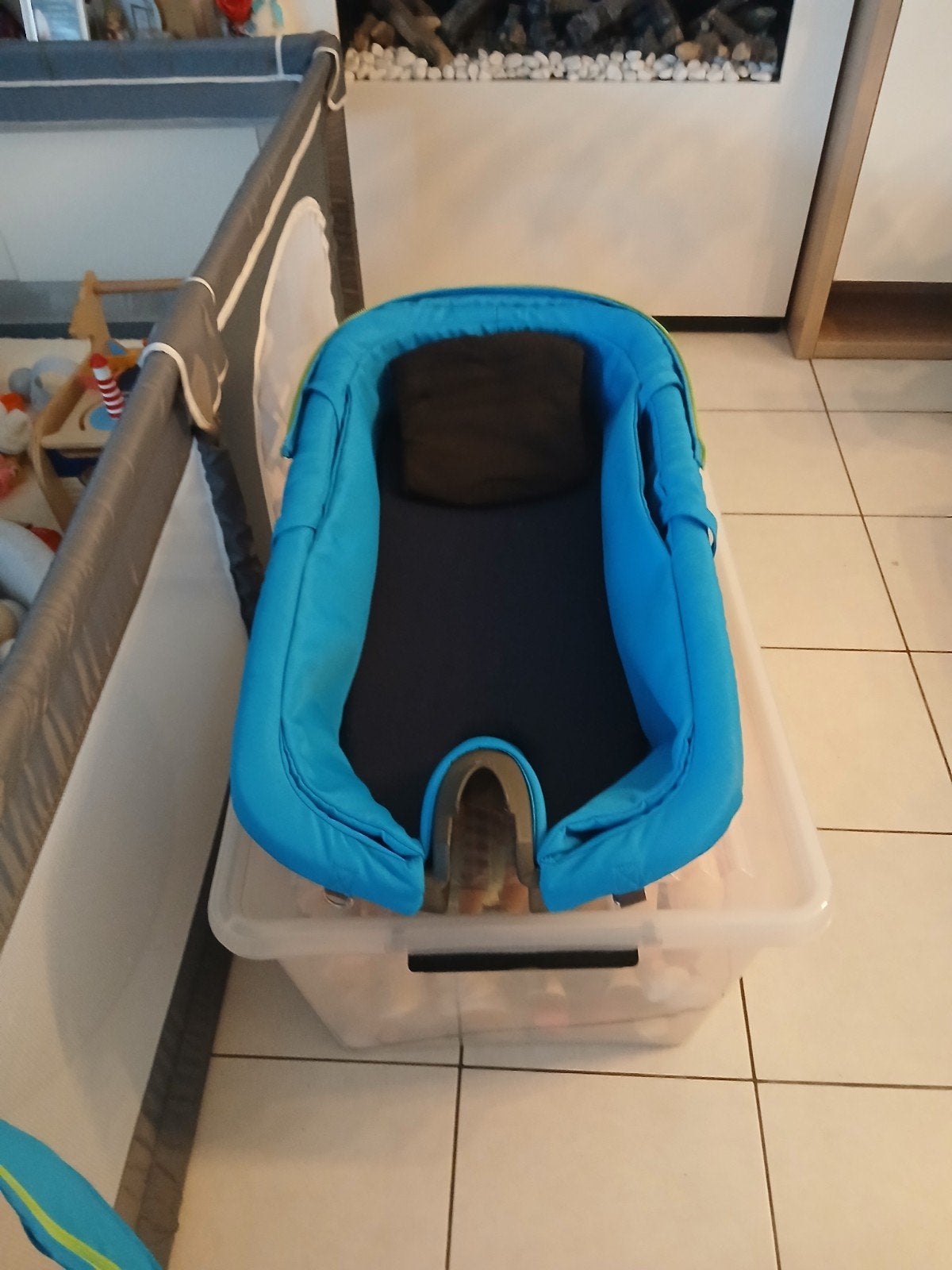 kinderwagen  mooi blauw  van stokke, Kinderen en Baby's, Ophalen, Combiwagen