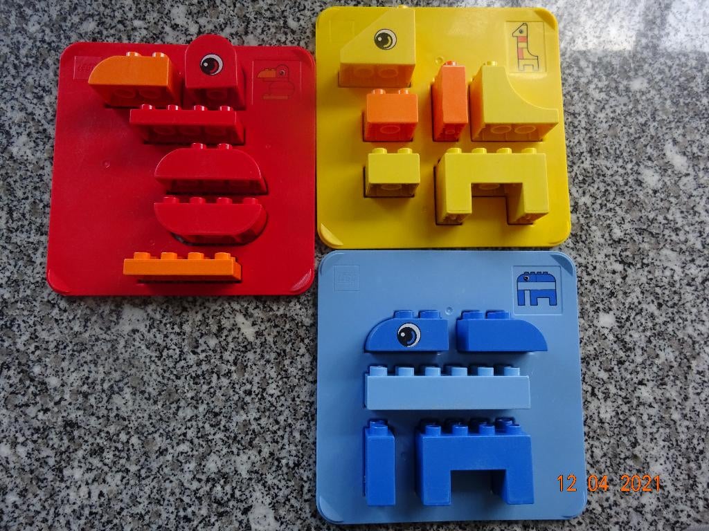 Duplo, 3 originele 'bouwkaarten' met blokjes*VOLLEDIG*, Kinderen en Baby's, Speelgoed | Duplo en Lego, Ophalen of Verzenden, Complete set