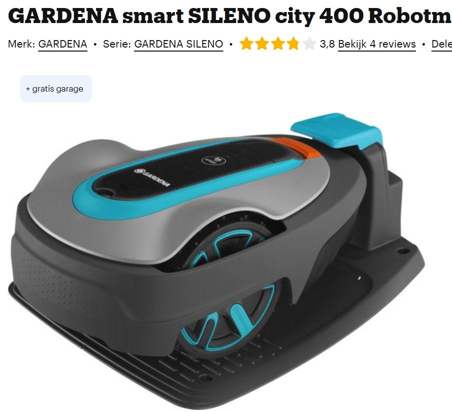 GARDENA smart SILENO city 400 Robotmaaier, Ophalen, Zo goed als nieuw, Minder dan 20 cm, Gardena