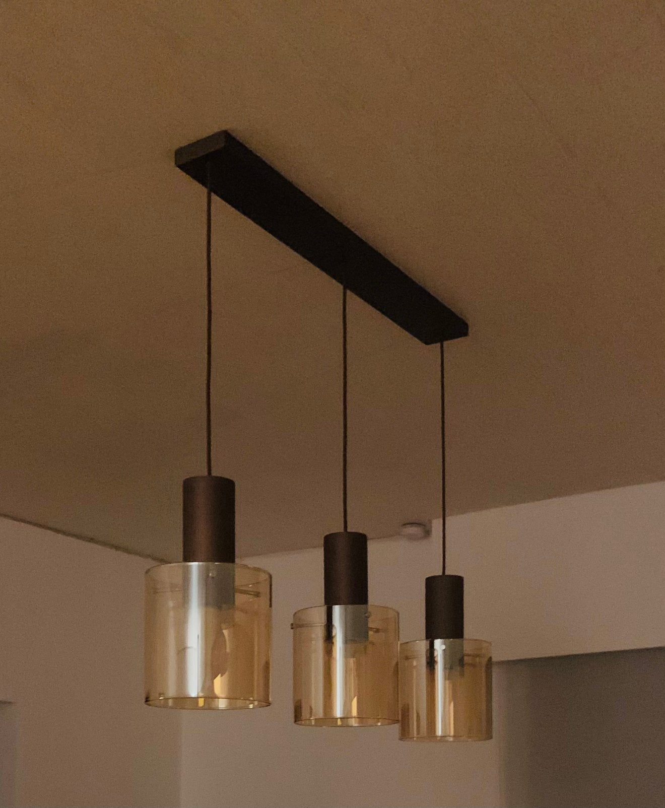 Hanglamp x3 te koop, Ophalen, Zo goed als nieuw, Glas
