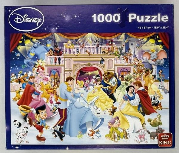 King 05180 Disney Holiday on Ice 1000 St. puzzel, Verzenden, 500 t/m 1500 stukjes, Zo goed als nieuw, Legpuzzel
