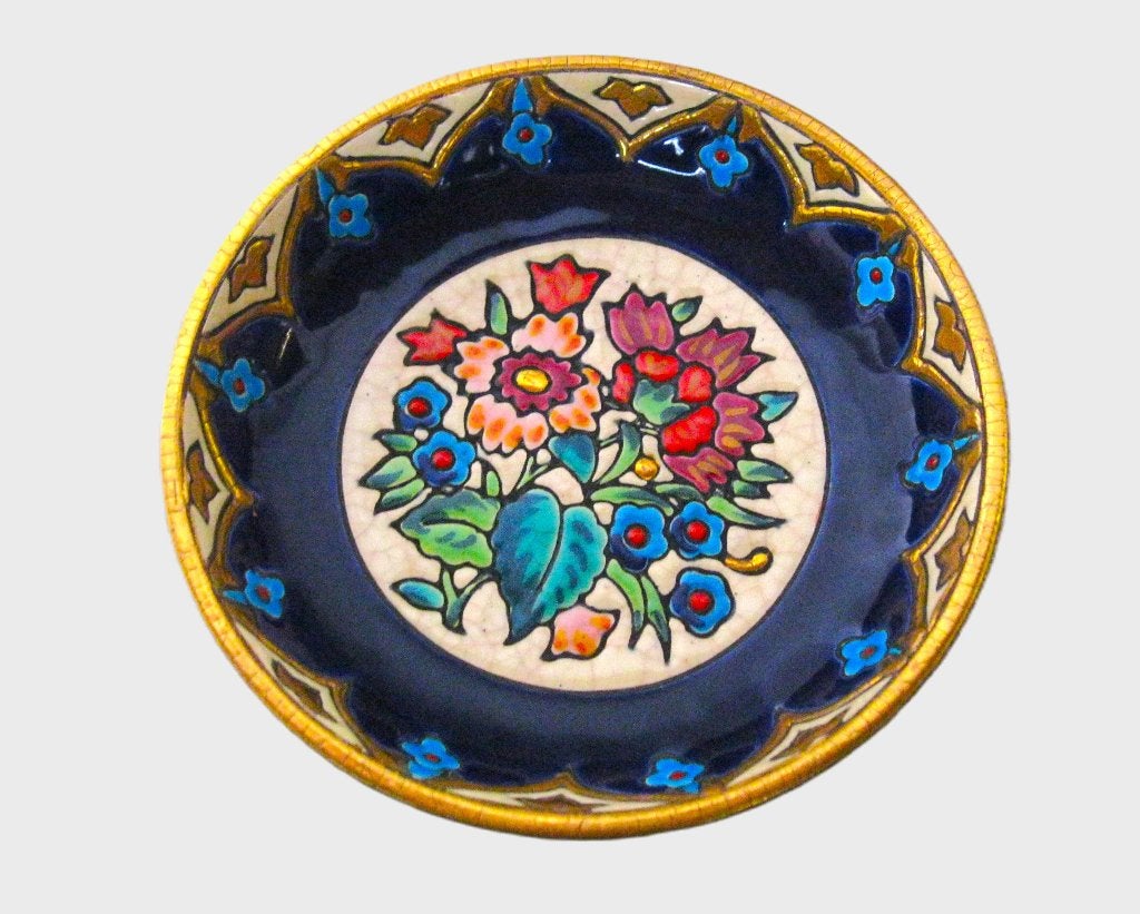 Prachtige Emaux de Longwy rond bord <1920/1930>, Enlèvement