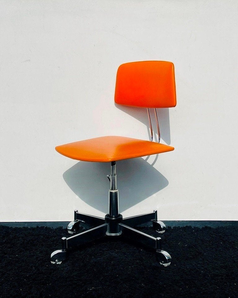 Chaise de bureau [ Vintage 60s ] stoel, Maison & Meubles, Enlèvement ou Envoi, Utilisé, Orange, Chaise de bureau