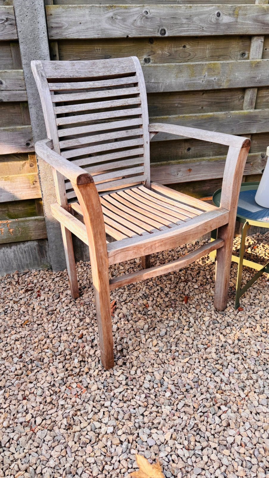 Teak tuinstoelen, Tuin en Terras, Tuinstoelen, Ophalen, Zo goed als nieuw, Teakhout, Stapelbaar