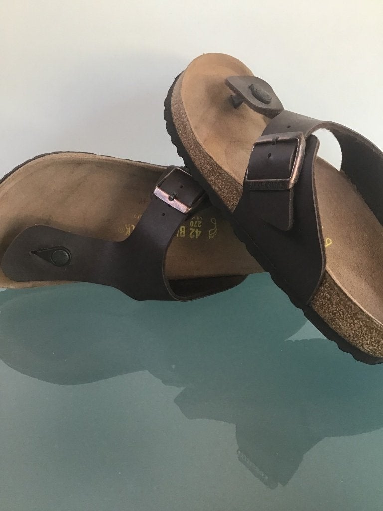Birkenstock 42 bruine slippers | Ramses | Gratis verzenden, Slippers, Bruin, Verzenden, Zo goed als nieuw