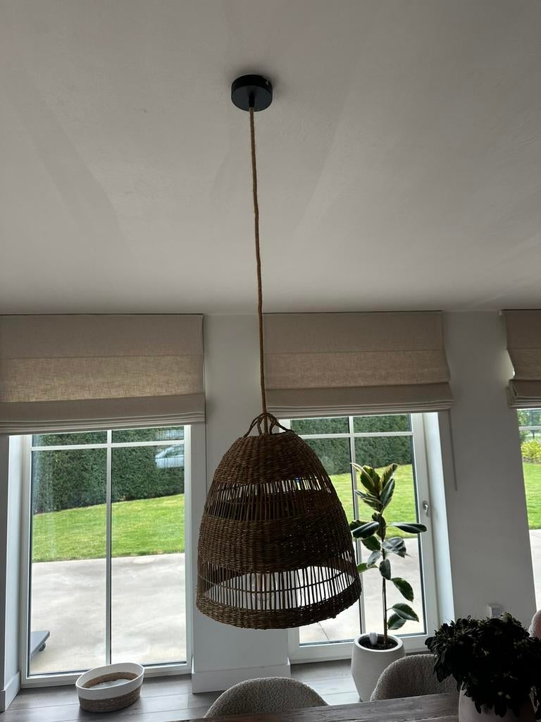 2 rieten lamp kappen, Ophalen of Verzenden, Zo goed als nieuw