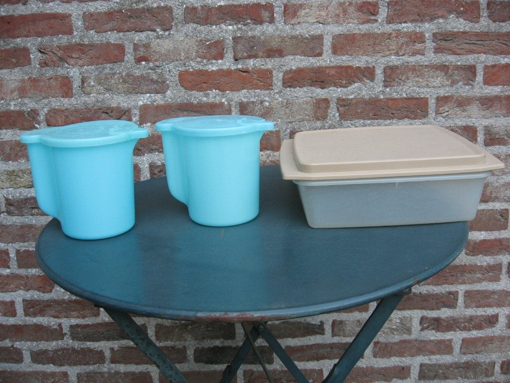 tupperware: vintage kan/melkkan, vintage bewaardoos, Huis en Inrichting, Keuken | Tupperware, Gebruikt, Bewaardoos, Ophalen of Verzenden