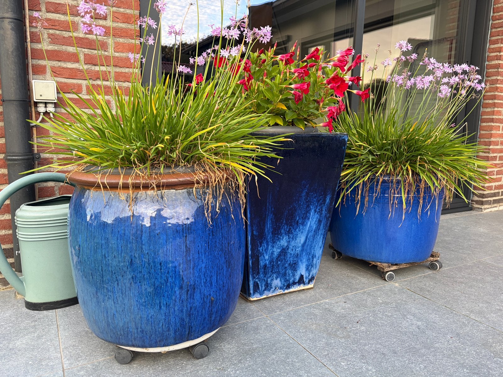 XL keramiek bloempotten in blauw (prijs per st.), Enlèvement, Comme neuf