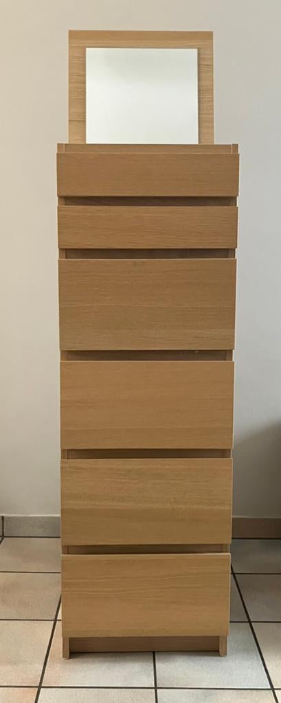 Commode Ikea Malm avec miroir, Enlèvement, Comme neuf