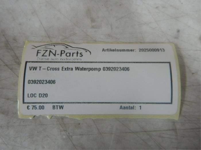Extra waterpomp Volkswagen T-Cross (22729254), Auto-onderdelen, Ophalen of Verzenden, Gebruikt