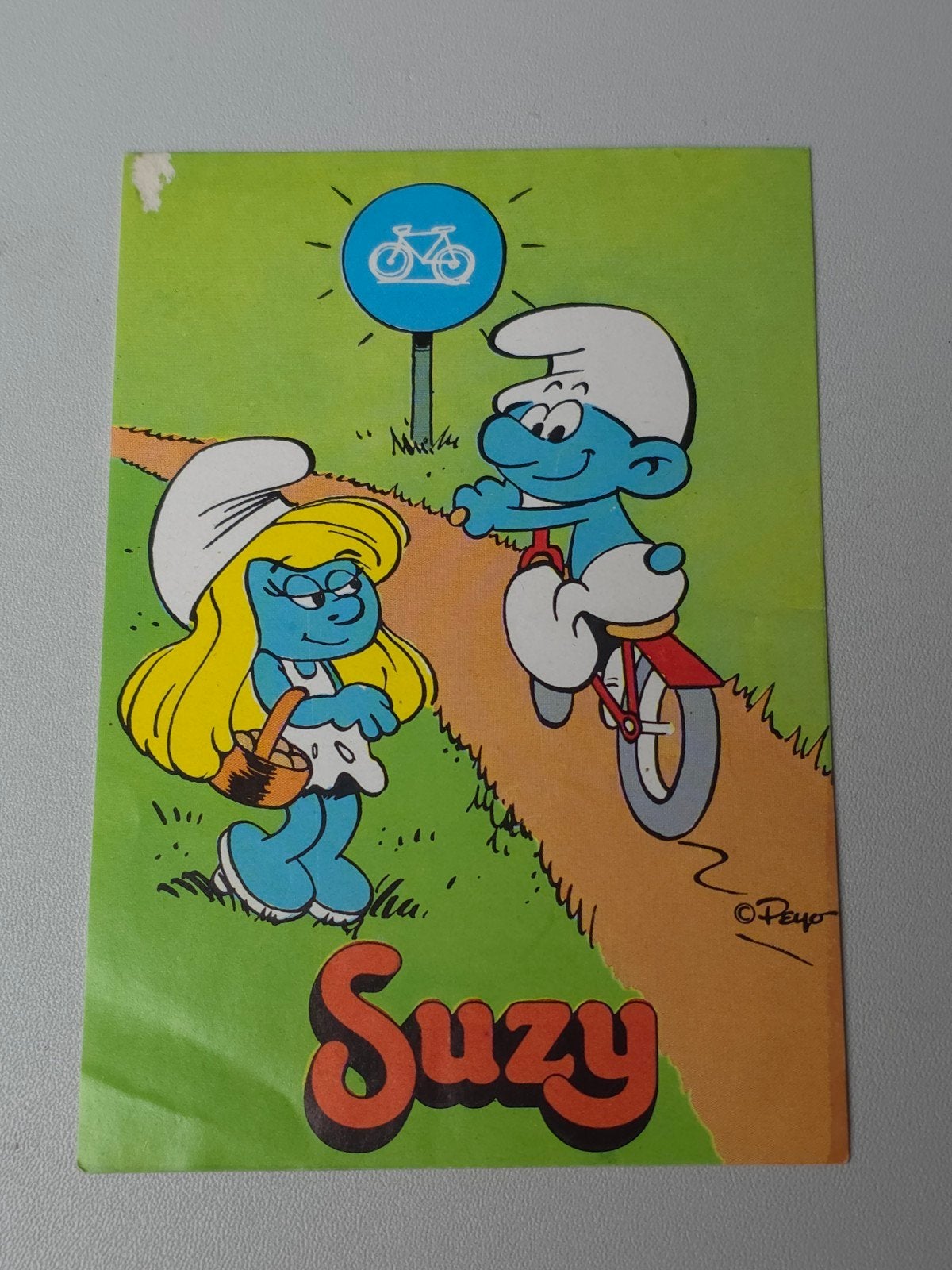 Autocollant Schtroumpf Suzy no 20, Envoi, Comme neuf, Différents Schtroumpfs, Autres types