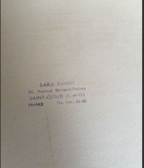 vintage litho Sara Farhi signeerd 1954, Ophalen, Portret en Figuren, Lithografie, Gesigneerd